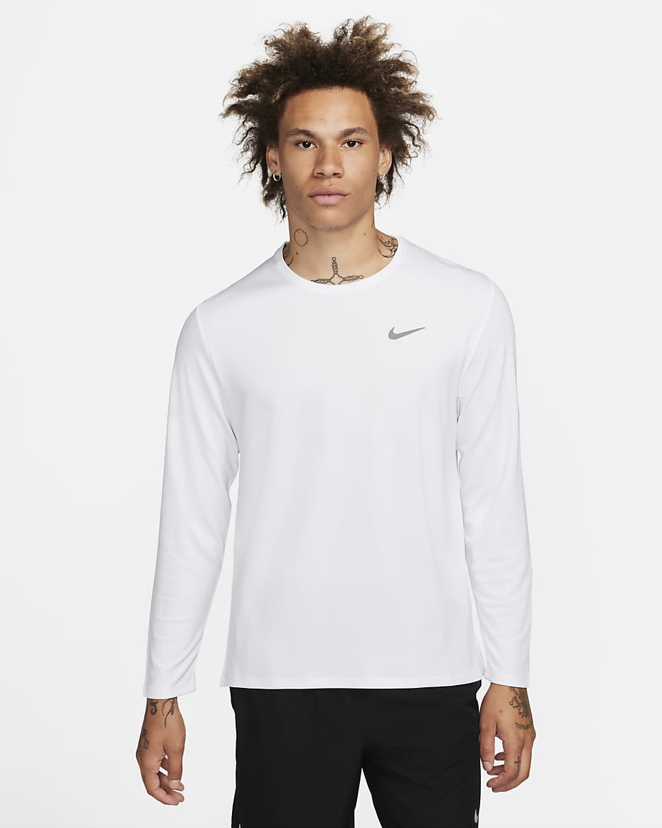 Nike Miler Men s Dri FIT UV Long Sleeve Running Top